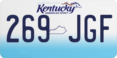 KY license plate 269JGF