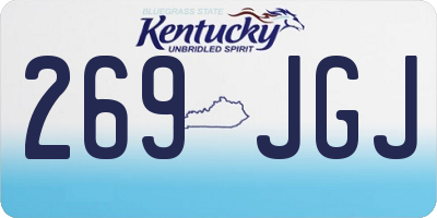 KY license plate 269JGJ