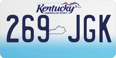 KY license plate 269JGK
