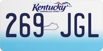 KY license plate 269JGL