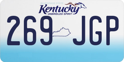 KY license plate 269JGP