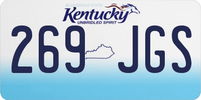 KY license plate 269JGS