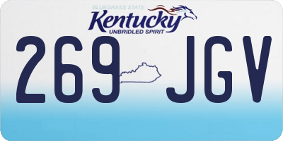 KY license plate 269JGV