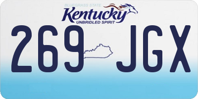 KY license plate 269JGX