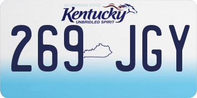 KY license plate 269JGY