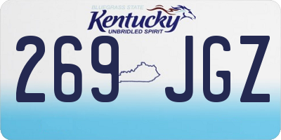 KY license plate 269JGZ