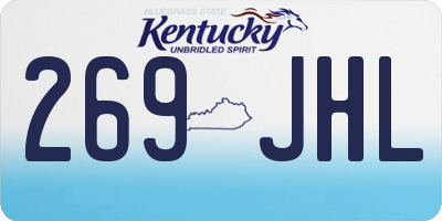KY license plate 269JHL