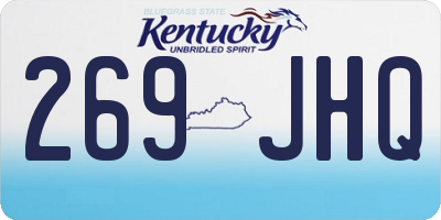KY license plate 269JHQ
