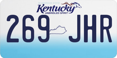 KY license plate 269JHR