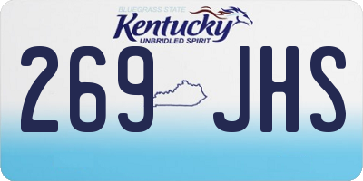 KY license plate 269JHS