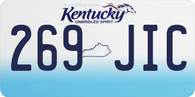 KY license plate 269JIC