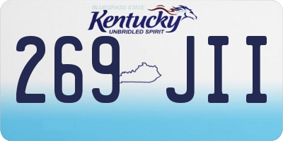 KY license plate 269JII