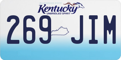 KY license plate 269JIM