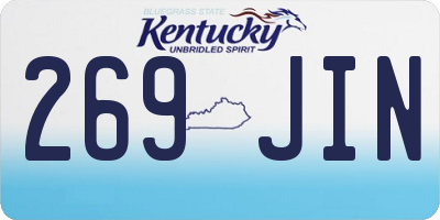 KY license plate 269JIN