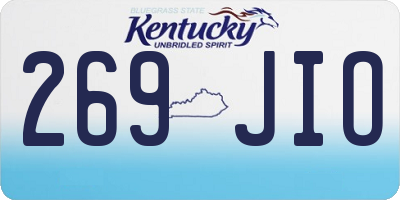 KY license plate 269JIO
