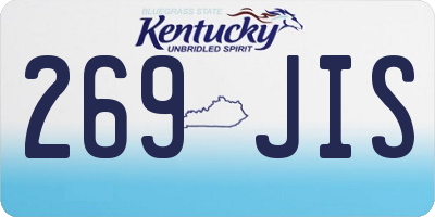KY license plate 269JIS
