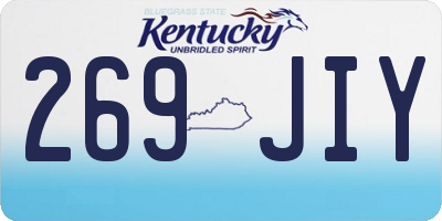 KY license plate 269JIY