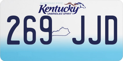 KY license plate 269JJD
