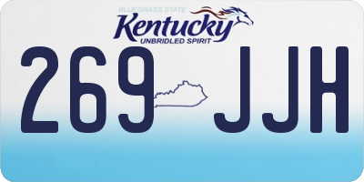 KY license plate 269JJH