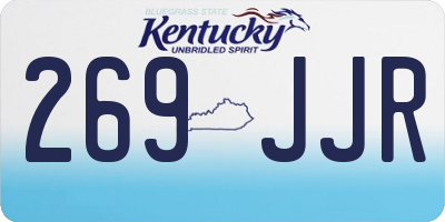 KY license plate 269JJR