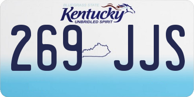 KY license plate 269JJS