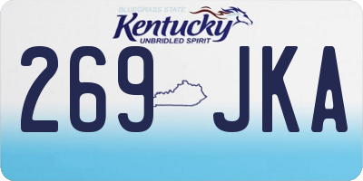 KY license plate 269JKA