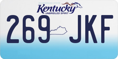 KY license plate 269JKF