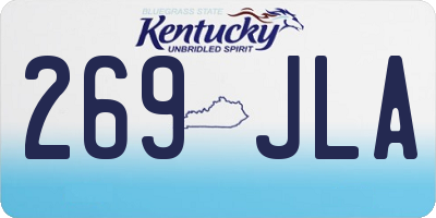 KY license plate 269JLA