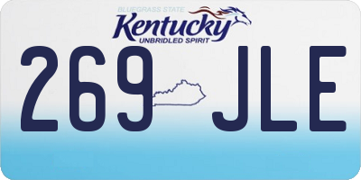 KY license plate 269JLE