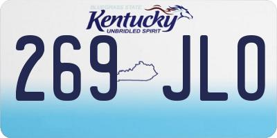 KY license plate 269JLO