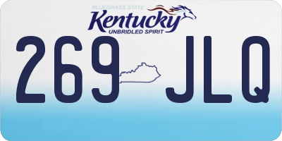 KY license plate 269JLQ