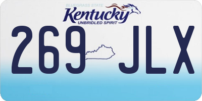 KY license plate 269JLX