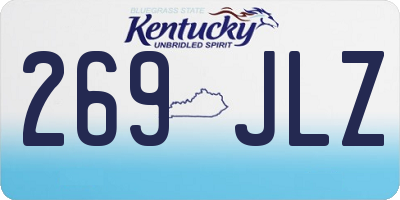 KY license plate 269JLZ