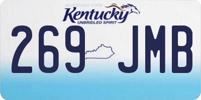 KY license plate 269JMB
