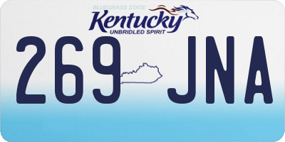 KY license plate 269JNA