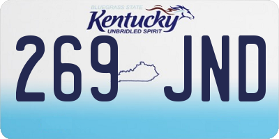 KY license plate 269JND