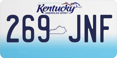 KY license plate 269JNF