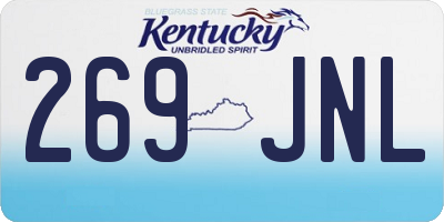KY license plate 269JNL