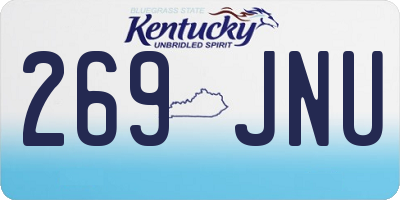 KY license plate 269JNU