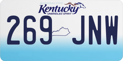 KY license plate 269JNW