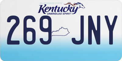 KY license plate 269JNY