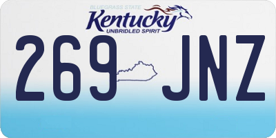 KY license plate 269JNZ