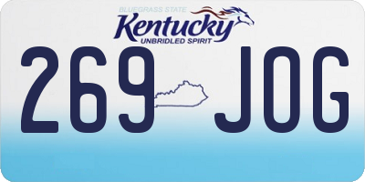 KY license plate 269JOG