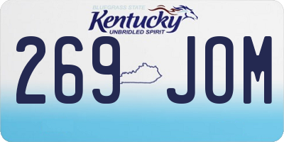 KY license plate 269JOM
