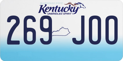KY license plate 269JOO