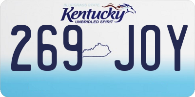 KY license plate 269JOY