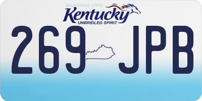 KY license plate 269JPB