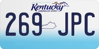 KY license plate 269JPC