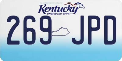 KY license plate 269JPD