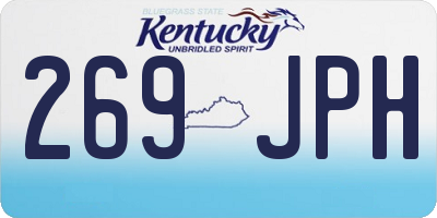 KY license plate 269JPH
